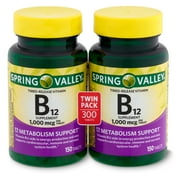 Spring Valley Timed-Release Vitamin B12 Tablets Twin Pack, 1,000 mcg, 300 Count