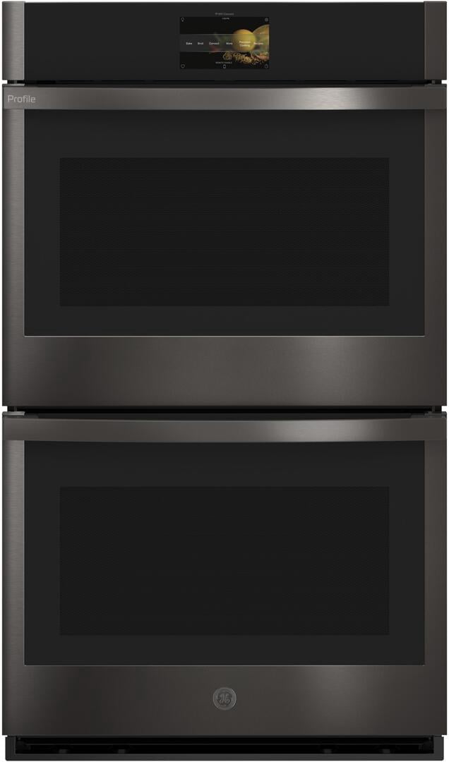 GE Profile Black Stainless Steel PTD7000BNTS 30"" Smart Double Wall Oven with 10 cu. ft. Total Capacity