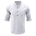 thumbnail image 5 of VJATTWR Mens Shirts Long Sleeve Casual Tops Lightweight Pullover Shirt Button T-Shirt with Pocket M, 5 of 6