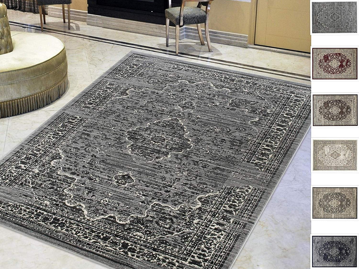 Handcraft RugsAsh/Gray Persian Isfahan Floral Pattern Distressed