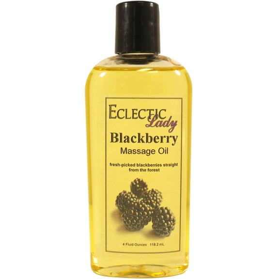 Blackberry Massage Oil by Eclectic Lady, 4 oz, Sweet Almond Oil and Jojoba Oil