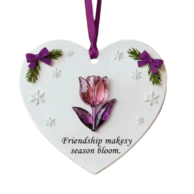 Adorno de Cristal Marino En Forma de Corazón, Símbolo de Amistad | Decoración Navideña para El Árbol de Navidad | Corazón de La Amistad de 8 Cm