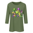 thumbnail image 4 of Jsaierl Women's Mardi Gras Shirts Funny Carnival Themed Mask Print Tees Trendy 3/4 Sleeve T Shirts Blouses Dressy Casual Crewneck Gifts Tops, 4 of 4