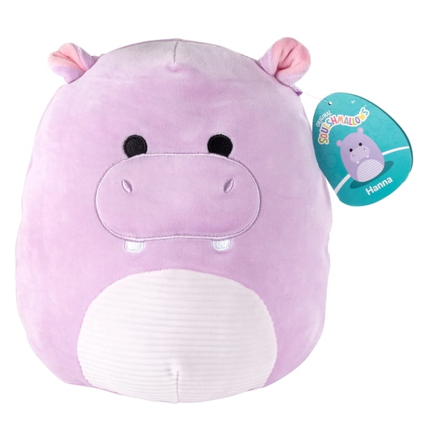 Peluche Squishmallow Hanna The Purple Hippo de 25 cm para niños