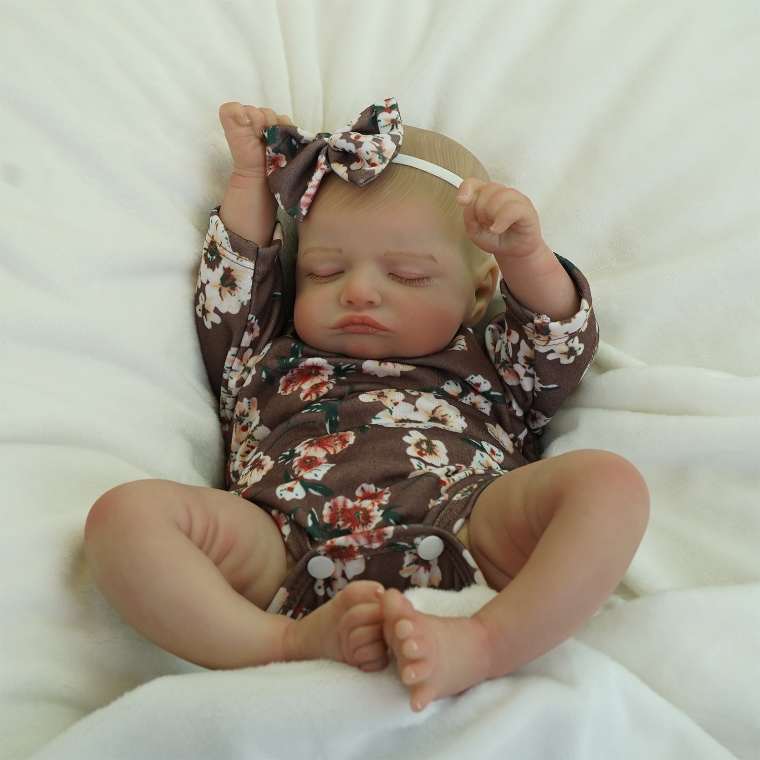 Miaio Lifelike Reborn Baby Dolls - 20 inch Newborn Baby Soft Cloth Body with Blue Pajamas Clothes