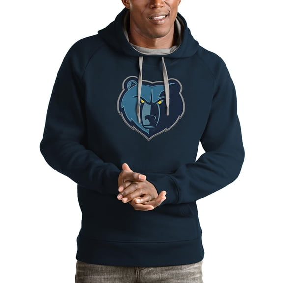 Men's Antigua Navy Memphis Grizzlies Team Logo Victory Pullover Hoodie
