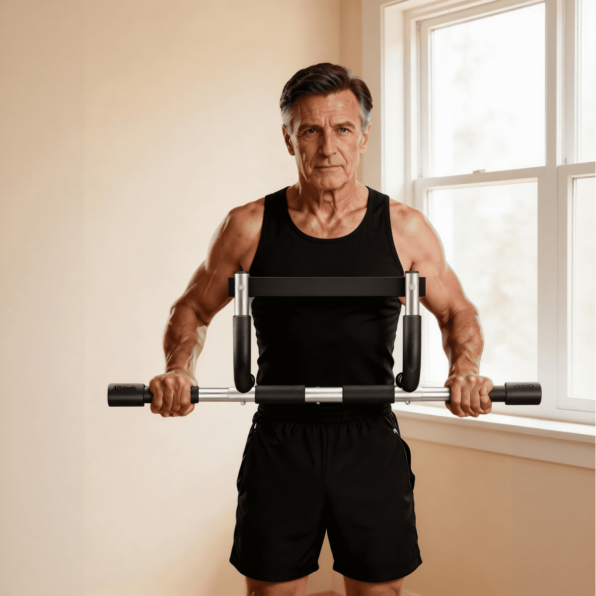 No Drilling Doorway Pull Up Bar, Adjustable Heavy Duty Chin Up Bar for Home Gym, Max Load Strength Training Equipment
