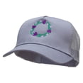thumbnail image 2 of Purple Wreath Five Panels Pro Style Trucker Mesh Cap - Grey OSFM, 2 of 5