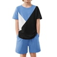 thumbnail image 4 of Arshiner Toddler Boy Summer Clothes Outfits Kids Colorblock Short Sleeve T-shirt Shorts Set, 4 of 7