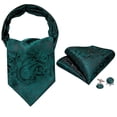 thumbnail image 4 of Conjunto de corbatas Barry.Wang Ascot de seda verde oscuro, 126 cm, formal, 4 of 6