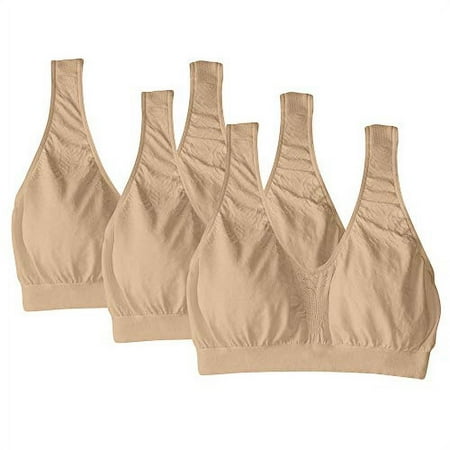 

3 Pack Nude Bali Crop top 103j Comfort Revolution Bra