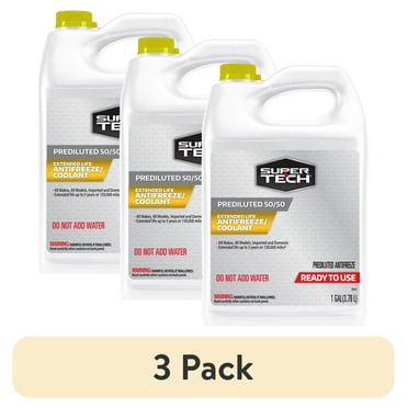 (3 pack) Super Tech Extended Life Prediluted 50/50 Antifreeze/Coolant, 1-Gallon
