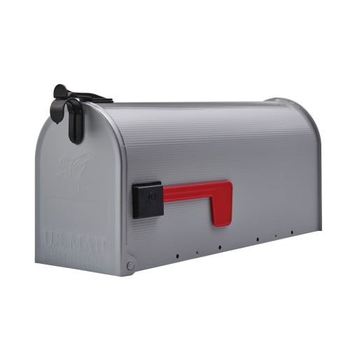 Gibraltar Grayson Medium, Galvanized Steel, Gray, Post Mount Mailbox by Solar Group, Inc.