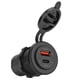 thumbnail image 2 of Cargador de puerto USB para automóvil Interfaz QC4.0 PD Carga rápida 12-24 V 60 W con terminal azul para RV Barcos Cargador de motocicletas con cable de 20 cm/7,9 pulgadas, 2 of 10