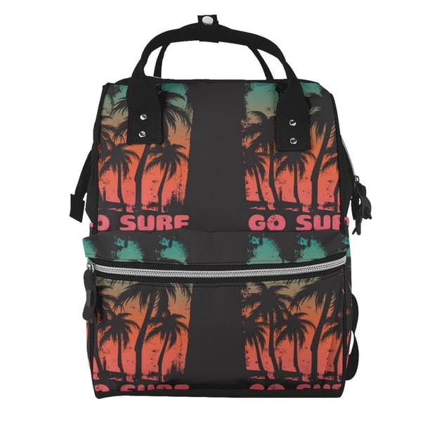 Fotbe Go Surfer Mochila Maternidad - Lona de Sarga Impermeable, Mochila de Pañales de Gran Capacidad con Múltiples Bolsillos y Correas Ajustables