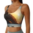 thumbnail image 2 of Cauagu Seaside Sunset Cool Dragon Pattern Sports Bras for Women,Round Neck Sports Bra Workout Crop Tank Tops Padded with Built in Shelf-Small, 2 of 8