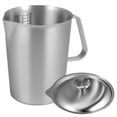 thumbnail image 1 of Medidora de Acero Inoxidable 304 de 2 L con Tapa y Marcador. Jarra de Leche para Restaurantes, Cocina y Café., 1 of 5
