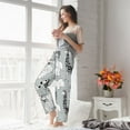 thumbnail image 4 of Uemuo African Animals Pattern Women's Wide Leg Palazzo Lounge Pants with Pockets Light Weight Loose Comfy Casual Pajama Pants-XX-Large, 4 of 9