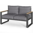 thumbnail image 5 of Mayincolor Aluminum Outdoor Loveseat, All-Weather Metal Patio Furniture Sofa, Patio Sofa Chair for Porch Backyard Garden, Grey, 5 of 6