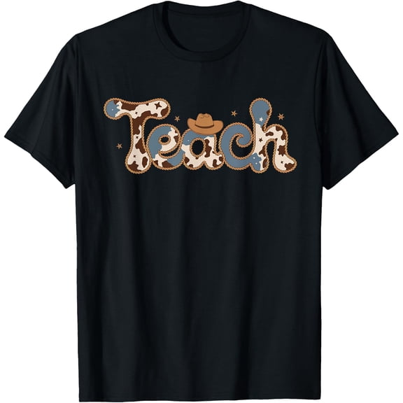 Cowhide Western Teacher Back To School T-Shirt