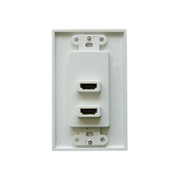Vanco Slim Line Dual HDMI Decor Wall Plate - Mounting plate - HDMI X 2 - white
