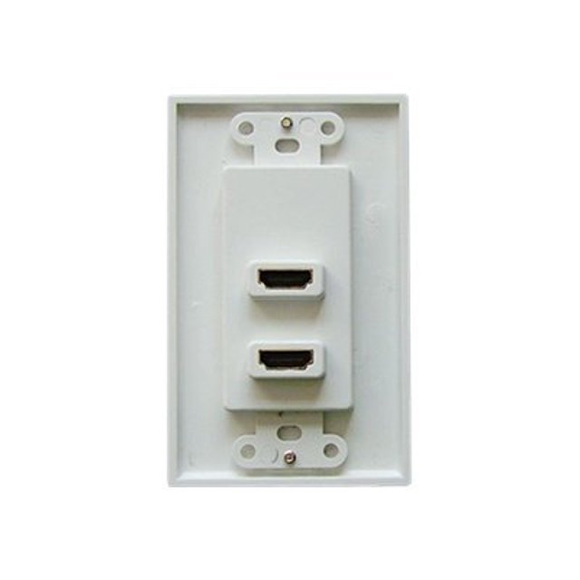 Vanco Slim Line Dual HDMI Decor Wall Plate - Mounting plate - HDMI X 2 - white