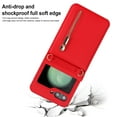 thumbnail image 6 of ELEHOLD Case for Samsung Galaxy Z Flip 6, Luxury Zipper Leather Card Holder Kickstand Flip Protective Phone Case with Adjustable Crossbody Strap for Samsung Galaxy Z Flip 6,Red, 6 of 8