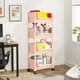 thumbnail image 1 of Carrito de Almacenamiento Móvil con Ruedas, Organizador Multifuncional de 3 Niveles para Escritorio, Dormitorio, Cocina y Baño (Blanco, Rosa o Gris), 1 of 6