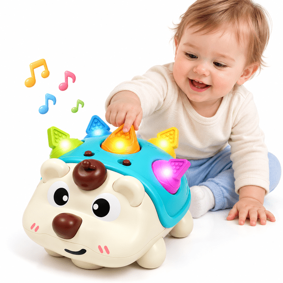 Sytle-Carry Toddler Toys, Musical Crawling Infant Toys, Early Learning Educational Toy with Light & Sound, Christmas Birthday Gifts for Baby Boy Girl