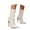 White, variant on Women's Patent Leather Knee-Middle Biker Boots - Stiletto Ultra High Heel Boots for Party, Carnival & Holiday Events | Stylish Dress Footwear