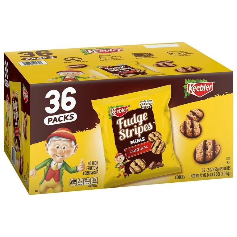 Keebler Mini Fudge Stripe Cookies, 2 Ounce (Pack of 36)