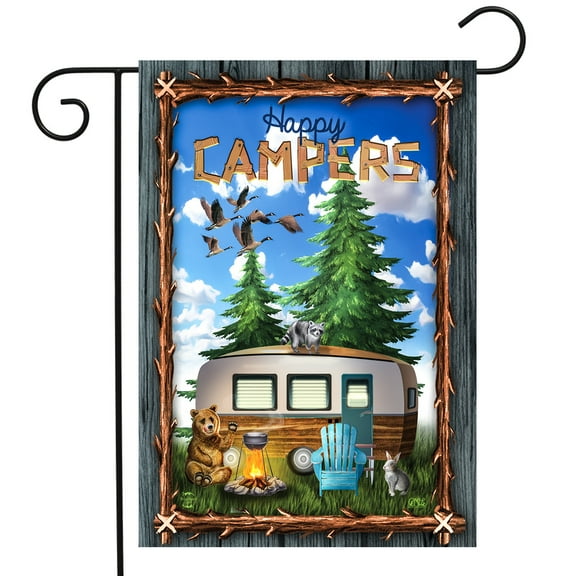 Briarwood Lane Outdoors Camper Summer Garden Flag