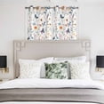 thumbnail image 4 of Botanical Flower Kitchen Curtains Short 54 Inch Length, Country Farm Butterfly Spring Plant Grommet Top Bedroom Living Room Curtains, Light Filtering Cafe Curtain Drapes 2 Panels Set 84''x54'', 4 of 9