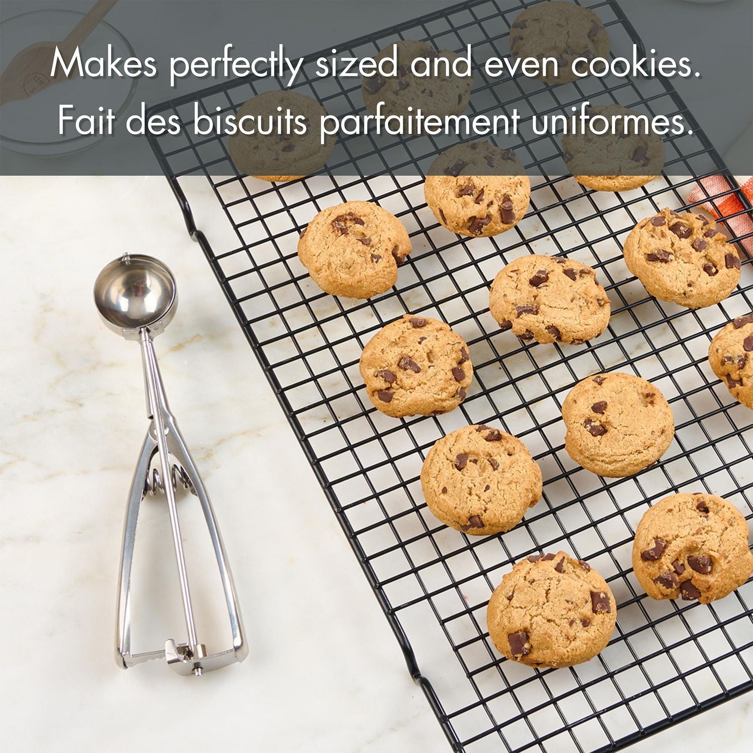 Cuillère à Biscuit Mainstays avec Gâchette, en Acier Inoxydable Cuillère à biscuit avec gâchette