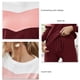 thumbnail image 5 of Conjunto de pijama informal para mujer, camiseta de punto de manga larga roja y pantalones con lazo en la cintura, talla S, color en contraste, 5 of 6