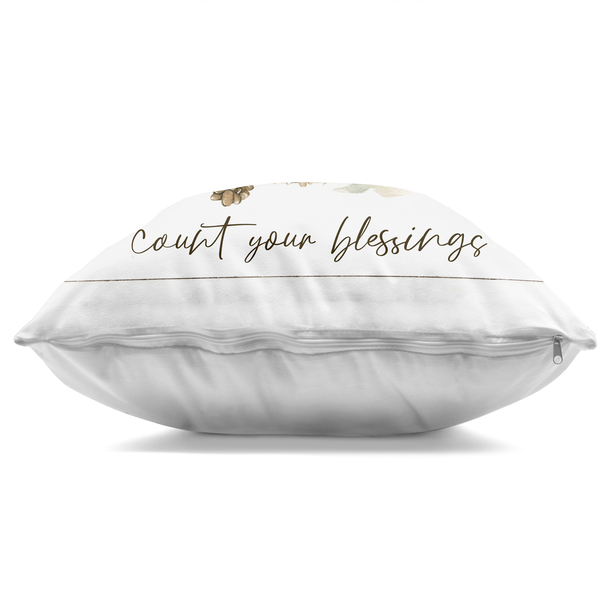 Stupell Industries Woodland Harvest Count Blessings Decorative Printed Throw Pillow, design by Livi and Finn