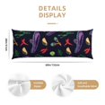 thumbnail image 2 of Naloa Colorful Vintage Cactuses Super Soft 20x60 Body Pillow Case,Long Side Hidden Zipper（PILLOWS ARE NOT INCLUDED）, 2 of 6