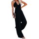 thumbnail image 4 of VISgogo Mujeres Casual Halterneck Mono Color sólido Verano Sin mangas Sin espalda Pierna ancha Romper Clubwear VISgogo moda, 4 of 9