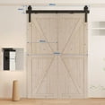 thumbnail image 4 of IVV 60" Bi-Folding Sliding Barn Door Hardware Kit for 2 Closet Doors, Wall Mounted Black Roller Track Kit for Folding Barn Doors [Doors not Included], 4 of 8