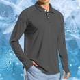 thumbnail image 2 of Tsesme Men's Upf 50+ Long Sleeve Sun Shirts, Lapel Button Quick Dry Sun Protection Tops, Breathable Outdoor Rash Guard with Thumb Holes, 2 of 9