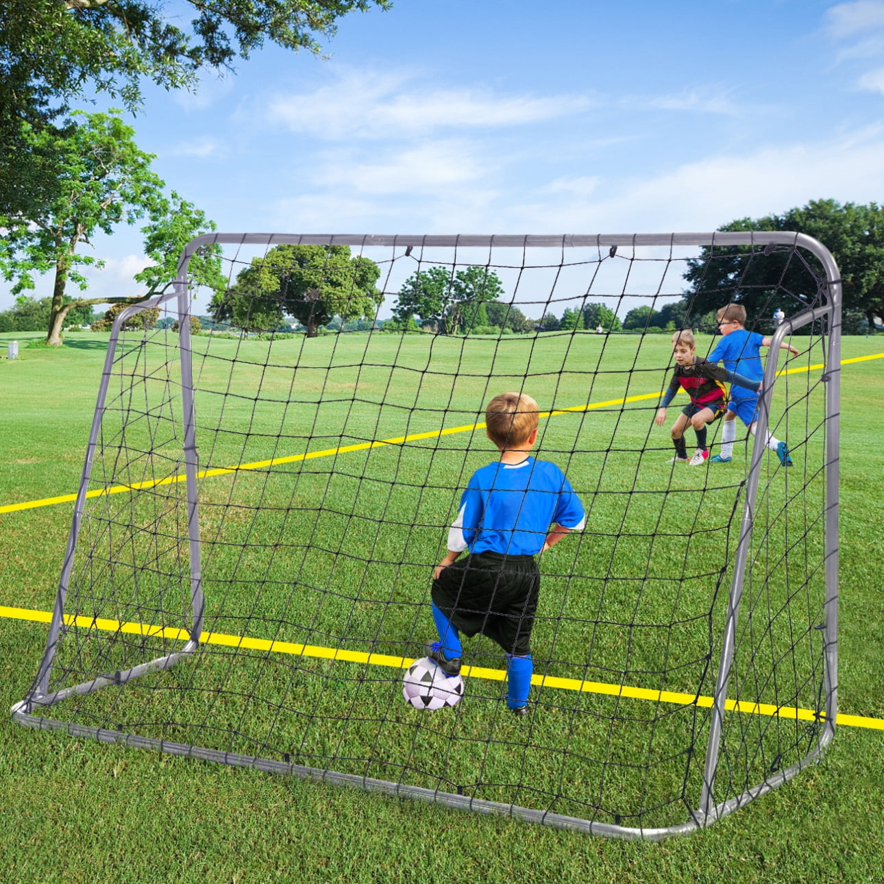 2M Soccer Goal Set of 2, Portable Soccer Goal Net with Field Pope and