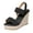 Black, variant on Women's Open Toe Espadrilles Wedge Sandal Slip On Elastic Ankle Strap Platform Sandals Dressy Comfortable Wedges Shoe Black Women Sandal