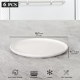 thumbnail image 3 of Ceramic White Dinner Plates Set of 6 for Kitchen, 10.5 inch Large Serving Dishes Sesame Glaze Porcelain for Gifts Salad Pasta, Scratch Resistant, 3 of 5