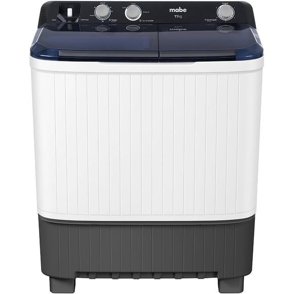 Lavadora Semiautomática de 11 kg Carga Superior, Sistema de Lavado por Propela, Filtro Atrapa Pelusas, 6 Niveles de Agua y Tapa Desmontable, Color Blanco