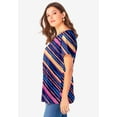 thumbnail image 3 of Roaman's Women's Plus Size Cotton Ultimate Swing Tee With Keyhole Back, 3 of 5