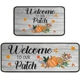 thumbnail image 1 of Welcome To Our Pumpkin Patch Gray Kitchen Rugs Set 2Pcs Non-Slip Kitchen Rug and Mat Waterproof Comfort Kitchen Standing Area Mat for Kitchen Floor Doormat Outdoor Harvest Decor 17"x47"+17"x30", 1 of 6