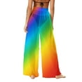 thumbnail image 6 of Levmjia Womens Swim Cover Up Pants Quick Dry Beach Vacation Pure Color Print Lightweight Sun Protection Sunscreen Wide Leg Bohemian Style, 6 of 7