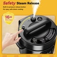 thumbnail image 3 of CARORI 9-in-1 Electric Pressure Cooker 6 Quart Black, Stainless Steel Pot, 12 Preset Functions with Touchscreen, Safe Steam Release, Stew, Slow Cook, Rice, Sauté, Warmer, 3 of 10