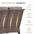 thumbnail image 4 of Opohoro 8 Pieces Outdoor Conversation Set with 43" Rectangular Fire Pit Table, Brown Rattan Sofa Set with 4 Swivel Rocker Chairs and Ottomans, Gray for Patio Backyard Deck, 4 of 15