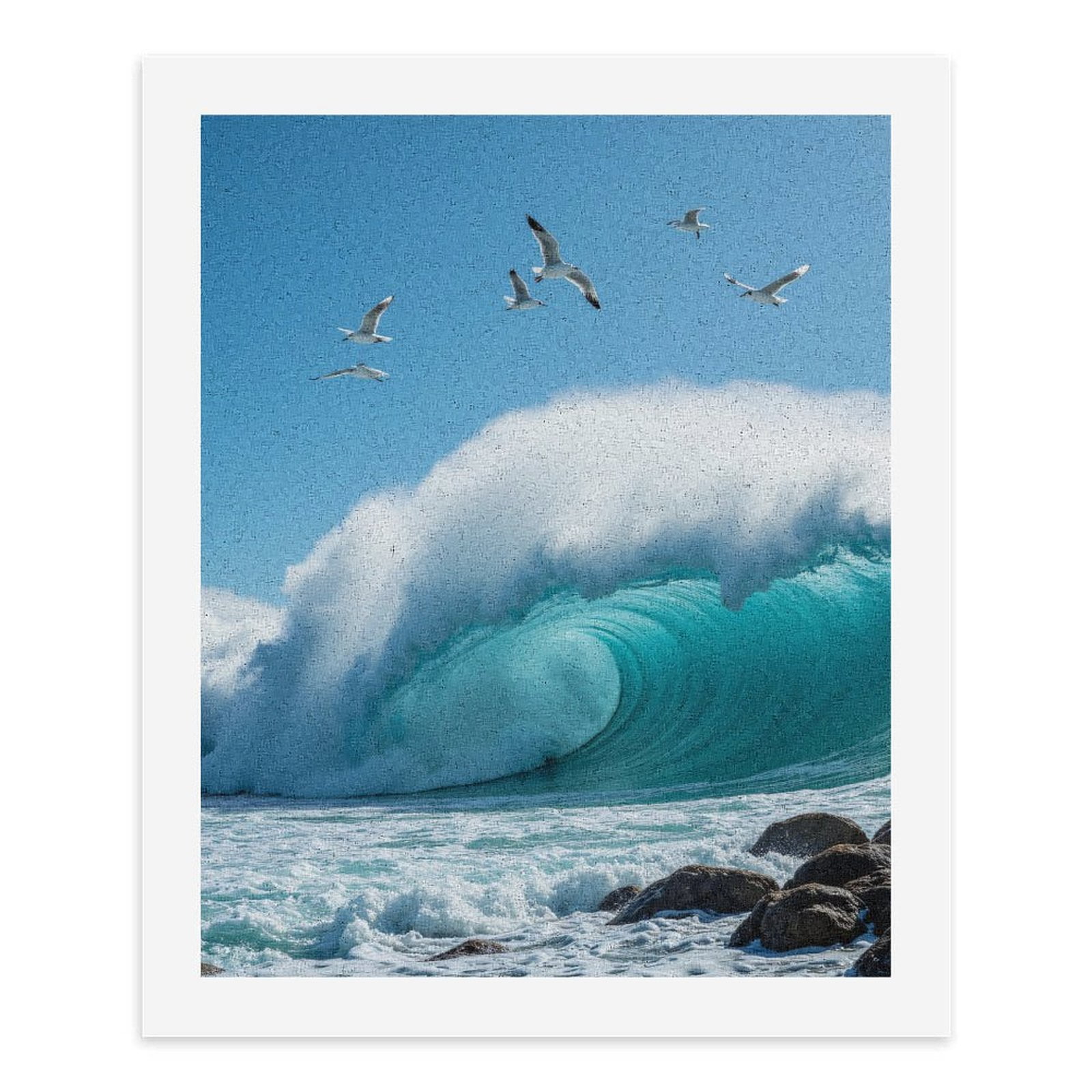 Paint by Numbers Kit for Adults, Seagulls Ocean Wave Rocks Sky Paint by Numbers, Easy Paint by Numbers Kit for Adults Beginner, DIY Adult Paint by Number Kits on Canvas, 12x16in Home Decor